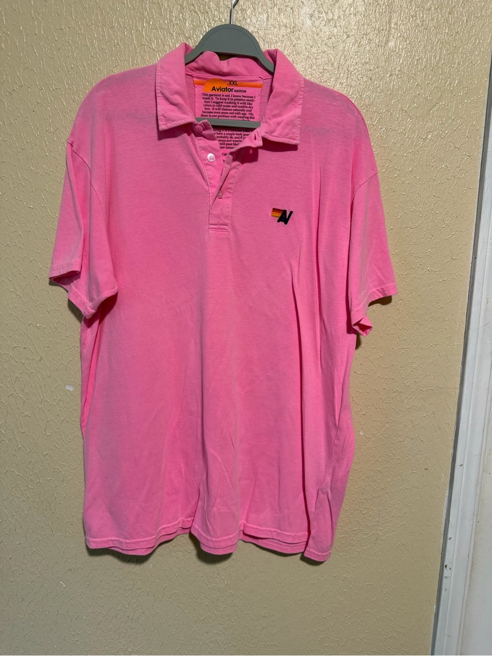 Aviator‎ Nation Neon Pink Polo Size XXL Men’s